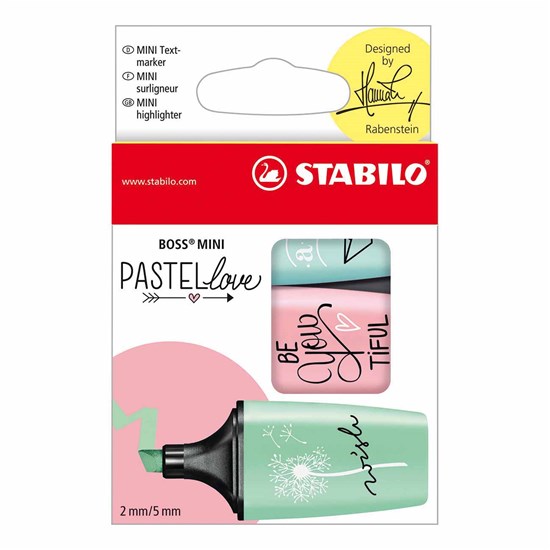 Highlighter STABILO BOSS MINI Pastellove - pack of 3