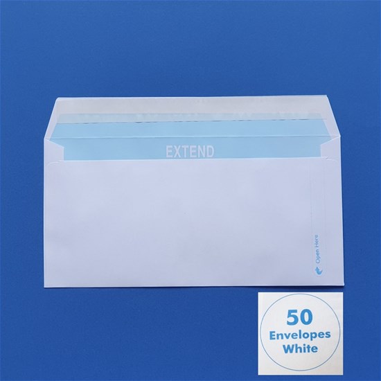 EXTEND Envelope 80g 110x220mm White P/S, 50/Pk